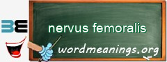 WordMeaning blackboard for nervus femoralis